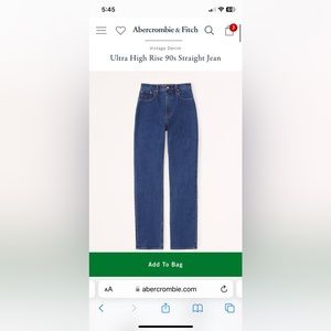Abercrombie Ultra High Rise 90s Straight Jean